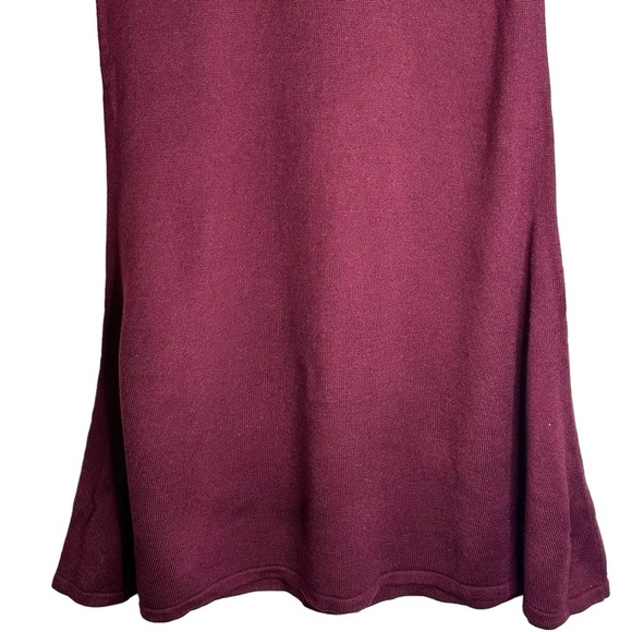 By & By Long Sleeve Knit Ribbed Mini Sweater Dress Burgundy NWT Medium #1117G3J - Picture 3 of 11